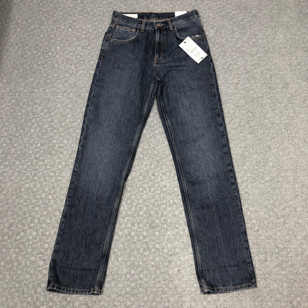 Zara Straight Fold Up Jeans Womens 2 Blue Mid Rise Regular Straight Leg Denim